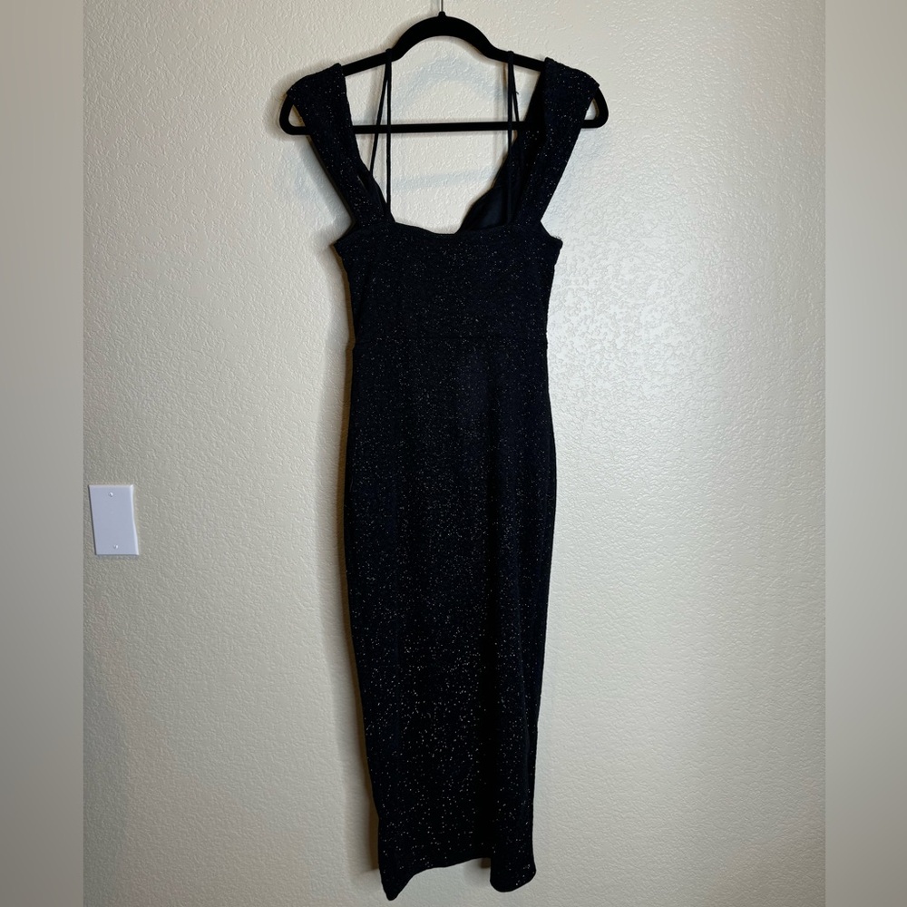 Winsdor Black Sparkly Midi Dress